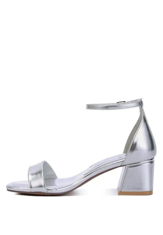 Makena Metallic Block Heel Sandals for Elegant Occasions - Love Salve